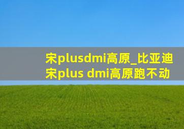 宋plusdmi高原_比亚迪宋plus dmi高原跑不动